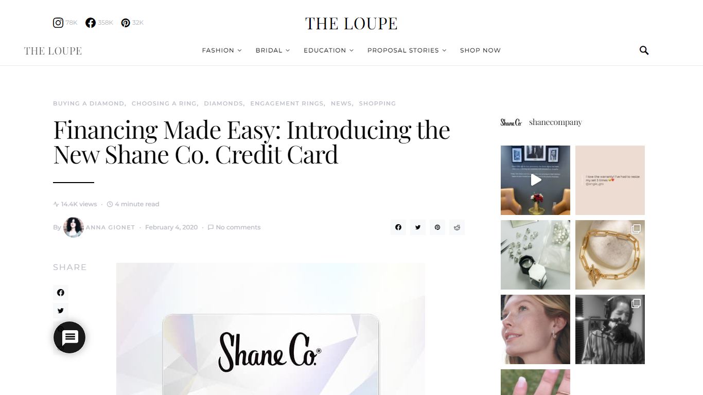 Financing Made Easy: Introducing the New Shane Co. Credit Card